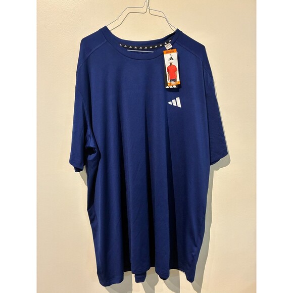 NWT Adidas Men's Dark Blue Short-Sleeve Active Tee - Men's 2XL - Picture 1 of 7